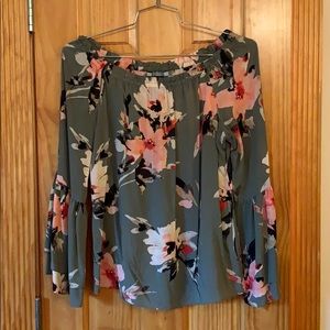 Floral Silky feel blouse